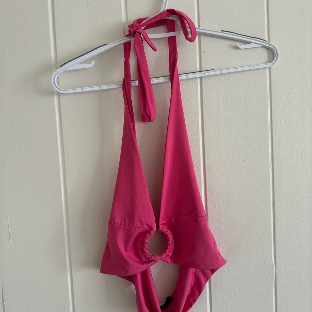 Hot Pink SHEIN Halter Top